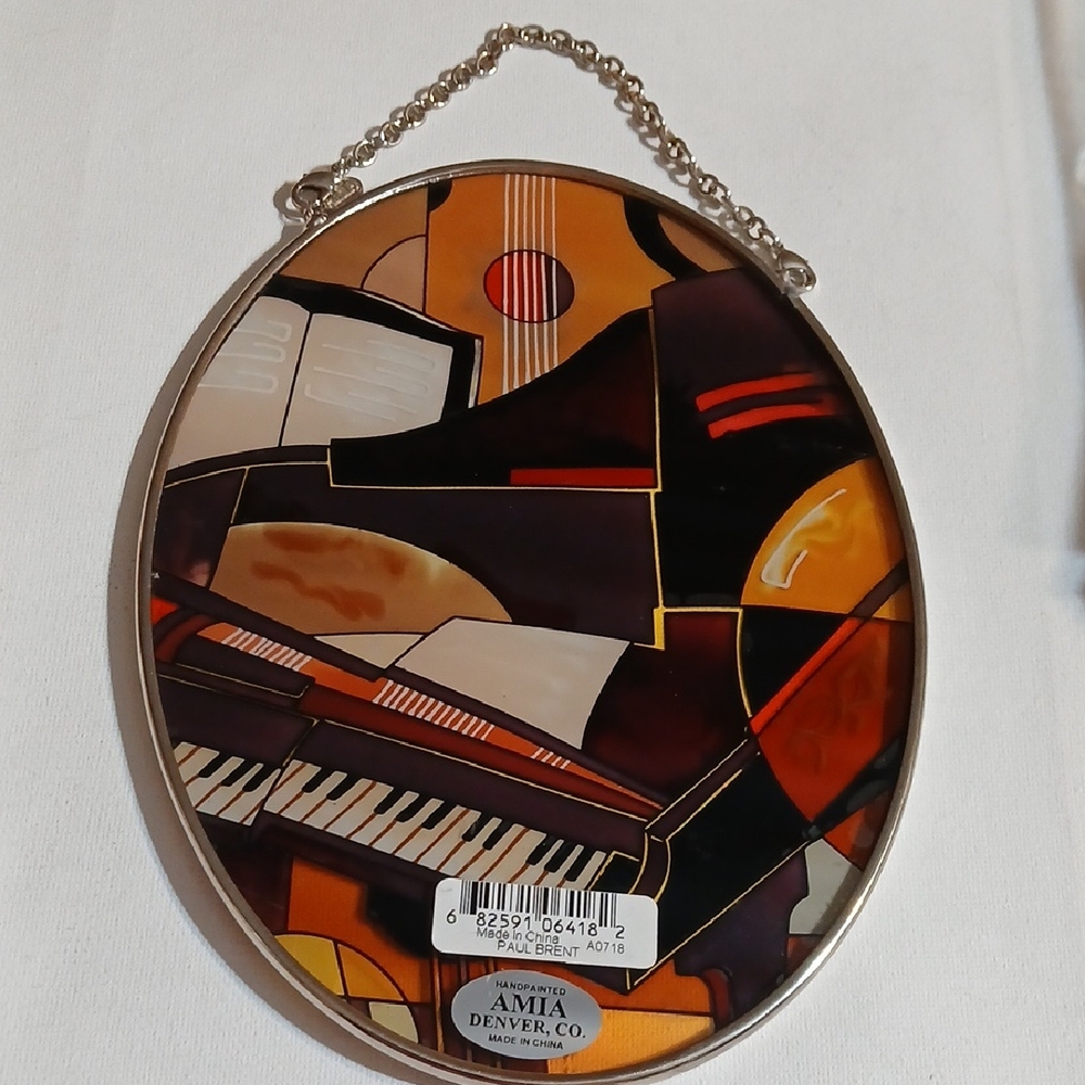 Paul Brent hand-painted glass Suncatcher by Amia Studios. 